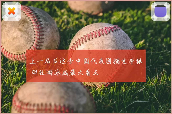 上一届亚运会中国代表团摘金夺银 田径游泳成最大看点
